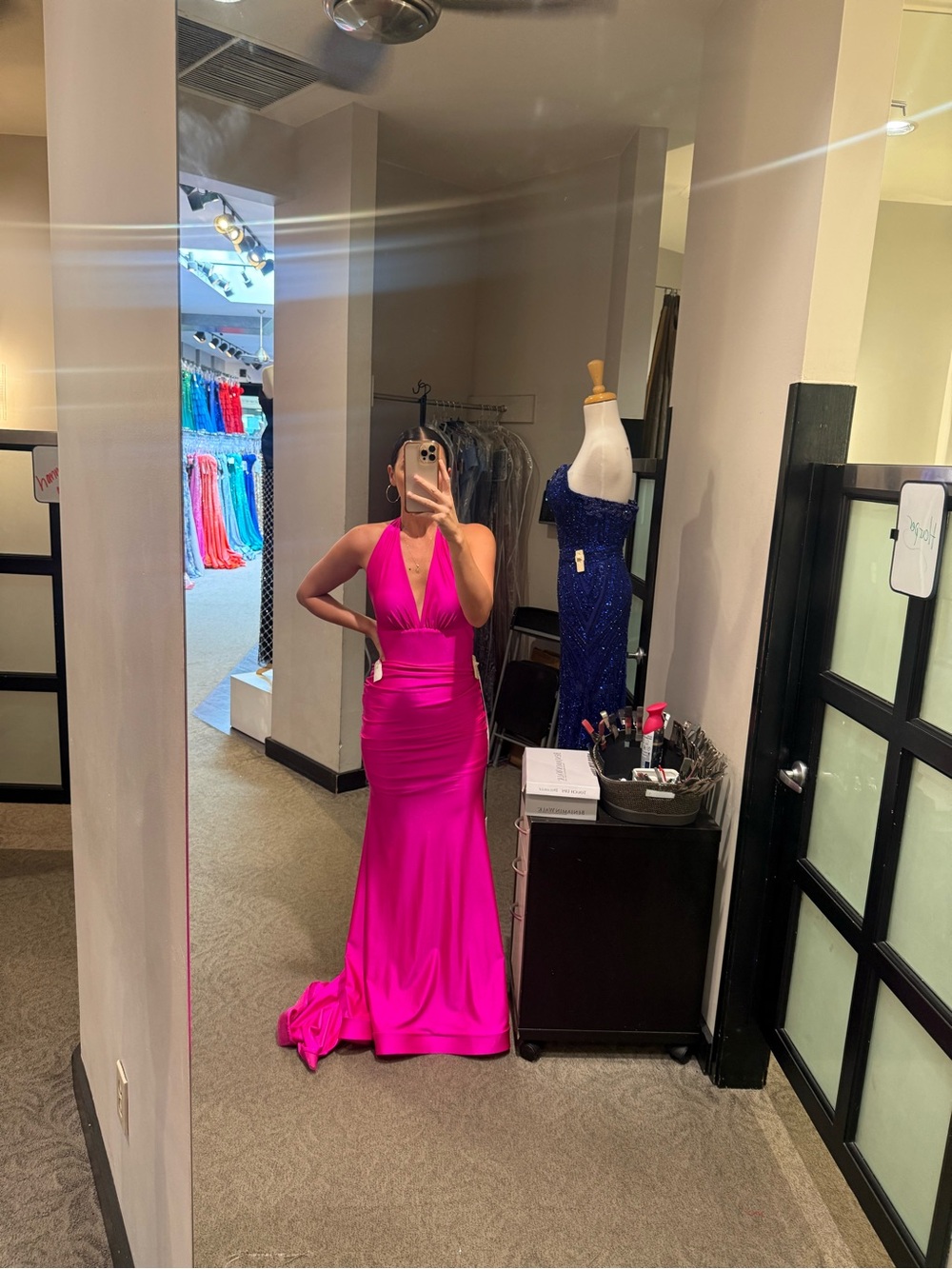 Fuchsia Halter Evening Gown - Women Dresses Jessica angel